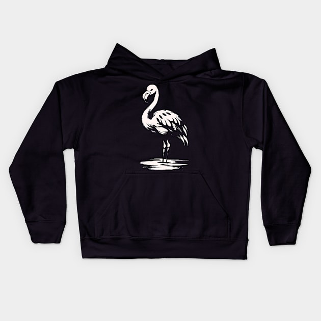 Kawaii Cool Retro Flamingo Japan Style Funny Flamingo Kids Hoodie by KsuAnn